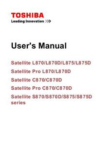 Toshiba Satellite C870 manual. Camera Instructions.